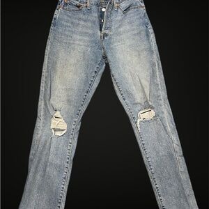 Levi's Wedgie Straight High Rise Blue Jeans
